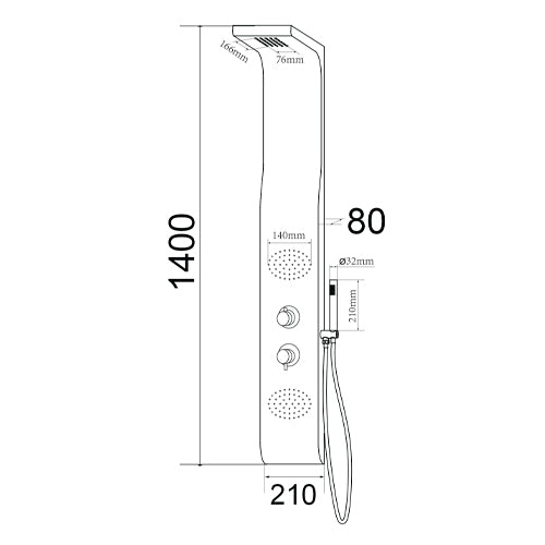 PARETE ATTREZZATA MULTIFUNZIONE MOD. MAUI- Nero- DH- pezzi 1
