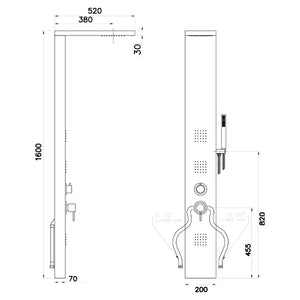 PARETE ATTREZZATA MULTIFUNZIONE MOD. MANHATTAN- Cromo satinato- METAF- pezzi 1