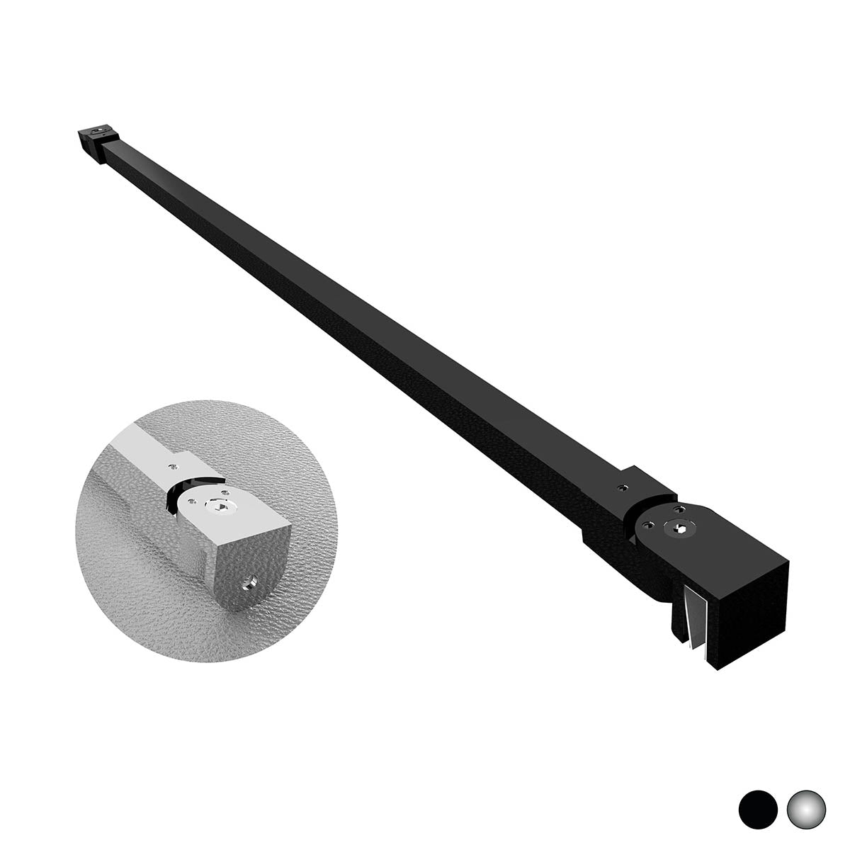 BRACCIO PER WALK IN QUADRO 2 TESTE SNODABILI- cm 120 Nero- DHIMP- pezzi 1