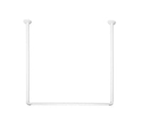 BASTONE PER TENDA DOCCIA DOCCIA 3 LATI IN ALLUMINIO BIANCO- Bianco 80x80x80 cm- SPIRE- pezzi 1