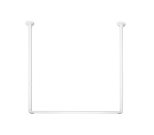 BASTONE PER TENDA DOCCIA DOCCIA 3 LATI IN ALLUMINIO BIANCO- Bianco 80x80x80 cm- SPIRE- pezzi 1