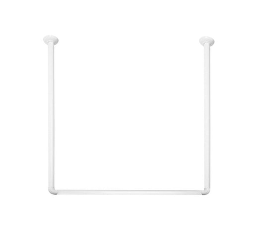 BASTONE PER TENDA DOCCIA DOCCIA 3 LATI IN ALLUMINIO BIANCO- Bianco 80x80x80 cm- SPIRE- pezzi 1