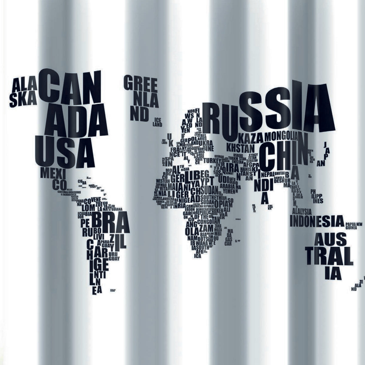 TENDA PER DOCCIA 2 LATI IN TESSUTO CM.180X200 Mondo Bianco Nero- DH- pezzi 1