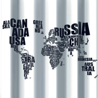 TENDA PER DOCCIA 2 LATI IN TESSUTO CM.180X200 Mondo Bianco Nero- DH- pezzi 1