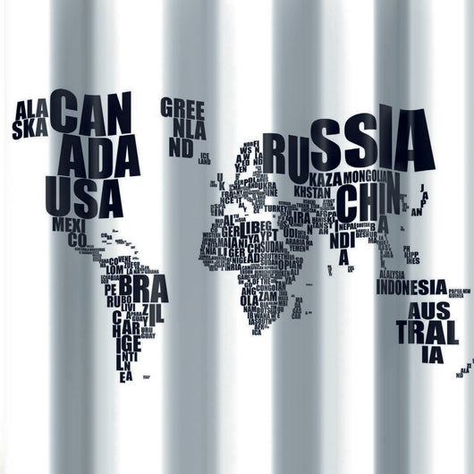 TENDA PER DOCCIA 2 LATI IN TESSUTO CM.180X200 Mondo Bianco Nero- DH- pezzi 1