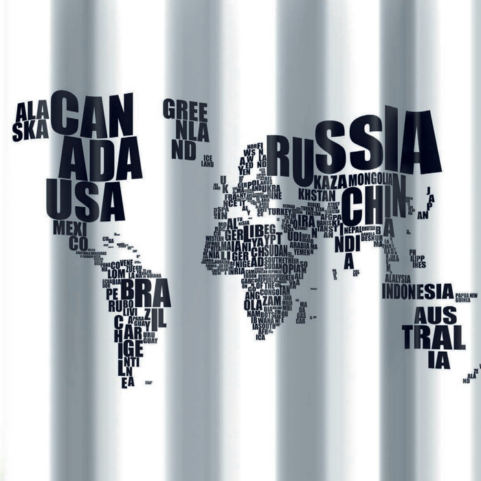 TENDA PER DOCCIA 2 LATI IN TESSUTO CM.180X200 Mondo Bianco Nero- DH- pezzi 1