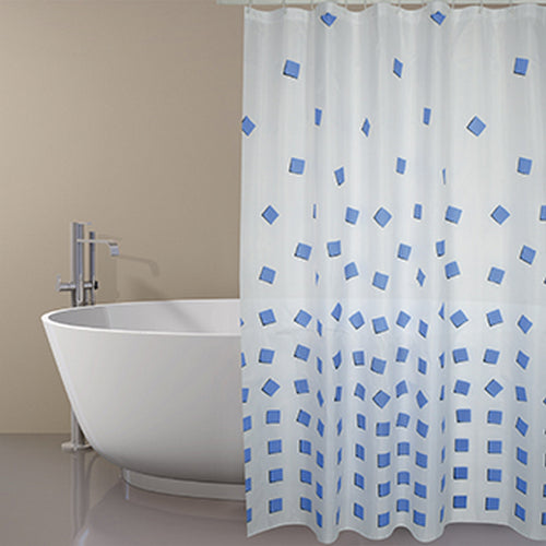 TENDA PER DOCCIA IN TESSUTO POLIESTERE THIKA- cm 180x200 Blu- SPIRE- pezzi 1