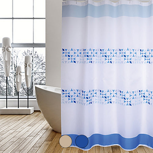 TENDA PER DOCCIA IN TESSUTO POLIESTERE PORTO- cm 180x200 Blu- SPIRE- pezzi 1