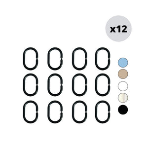 12 PZ ANELLI PER TENDA DOCCIA IN POLIPROPILENE- Bianchi- SPIRE- pezzi 1