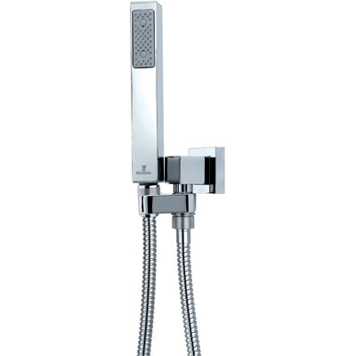 SET CUBE IN OTTONE DOCCIA+SUPPORTO INCASSO GIREVOLE+FLESSIBILE- Cromo- BOSSI- pezzi 1