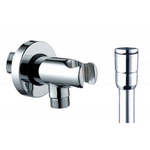 SUPPORTO DOCCIA CON ARRESTO ACQUA + FLESSIBILE OTTONE- Cromo- BOSSI- pezzi 1