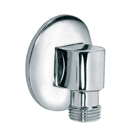 CURVA DA INCASSO IN OTTONE CON ROSONE 1/2F x 1/2M CROMO- cromo- BOSSI- pezzi 1