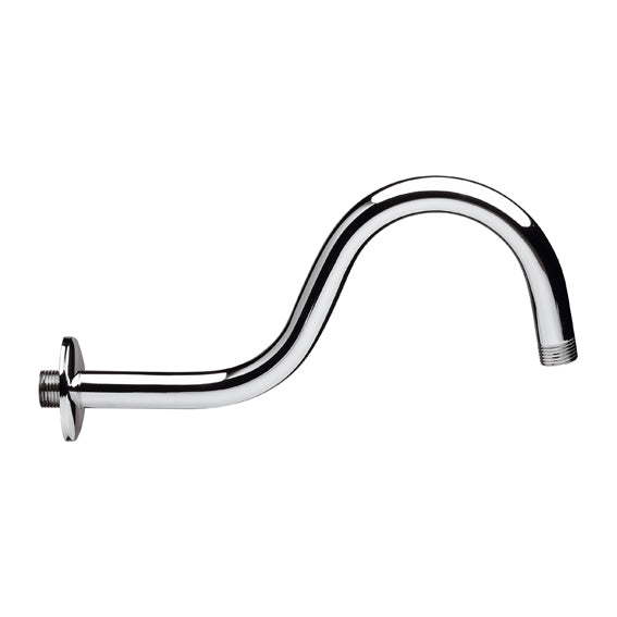 BRACCIO DOCCIA CURVO IN OTTONE PESANTE CROMATO- cm 29- RERU- pezzi 1