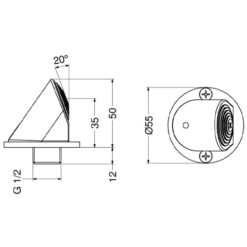 BRACCIO DOCCIA ANTIVANDALO- Cromo- IDRAL- pezzi 1