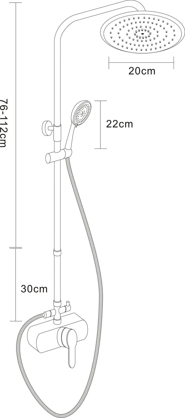 COLONNA DOCCIA PLATINUM- Cromo- FERID- pezzi 1