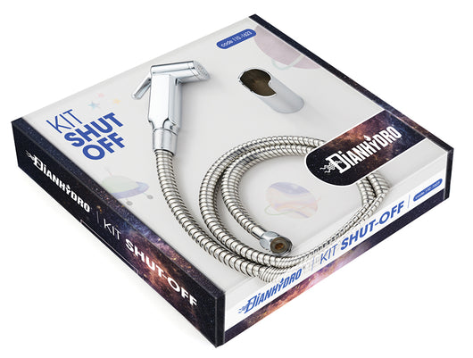 KIT DOCCETTA SHUT-OFF CON SUPPORTO A MURO E FLESSIBILE- Cromo- DH- pezzi 1