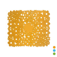 TAPPETO ANTISCIVOLO MOD. FLOWERS CM 53 X 53- Verde acido- DH- pezzi 1