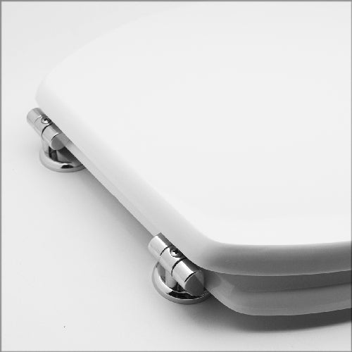 SEDILE WC UNIVERSALE IN LEGNO- Bianco - Cerniere A passanti- CW- pezzi 1