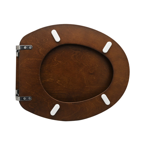 SEDILE WC UNIVERSALE IN LEGNO NEW- Noce scuro - Cerniere A passan- CW- pezzi 1