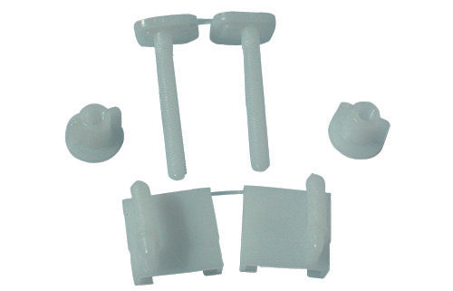 COPPIA SUPPORTI PER SEDILI IN PVC CON VITI IN PLASTICA- Bianco- GOPLA- pezzi 1