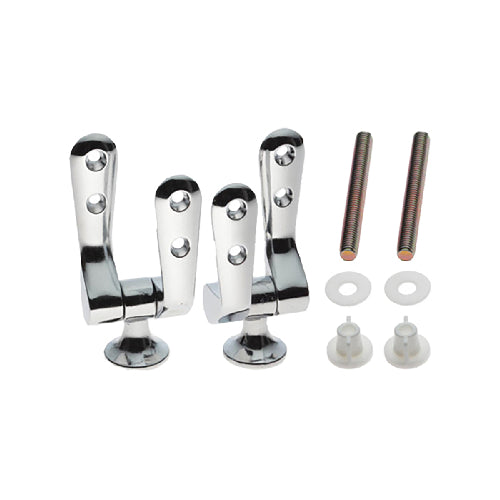 CERNIERE FISSE CROMATE FISSAGGIO CON VITI A FARFALLA- Cromo- DH- pezzi 1