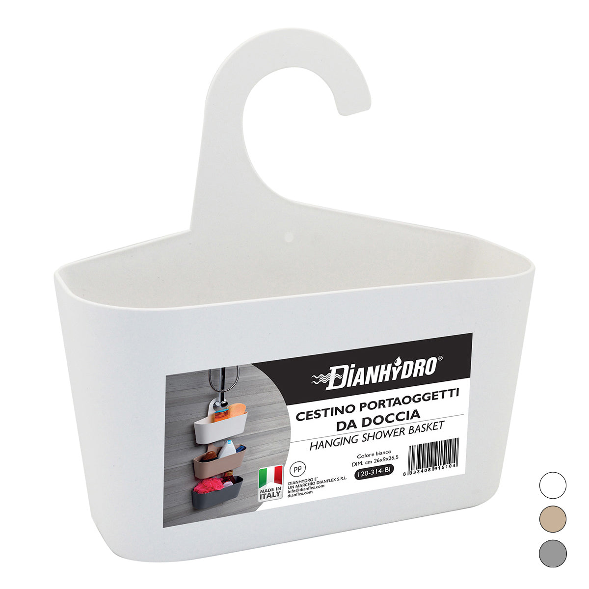 CESTINO PORTAOGGETTI DA DOCCIA- Grigio- DH- pezzi 1