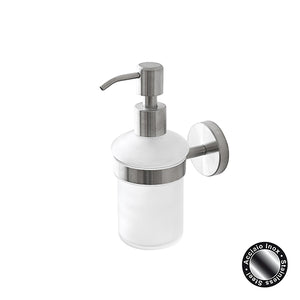 DISPENSER SAPONE  CITY  IN ACCIAIO SATINATO- Acciaio Satinato 6x10,7xh16 cm- FERID- pezzi 1