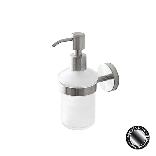 DISPENSER SAPONE  CITY  IN ACCIAIO SATINATO- Acciaio Satinato 6x10,7xh16 cm- FERID- pezzi 1
