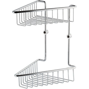 PORTASAPONE-OGGETTI ANGOLARE DOPPIO IN OTTONE- LxHxP -190x305x195 mm- RERU- pezzi 1