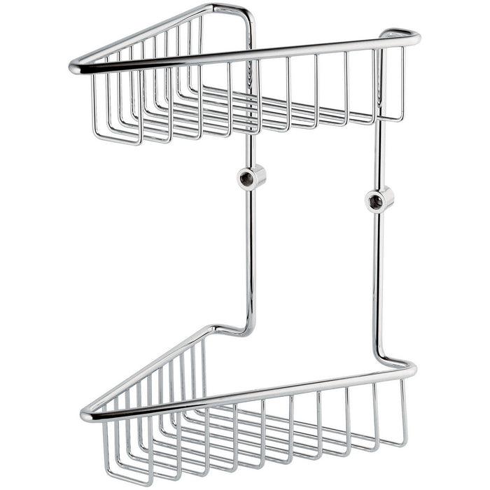 PORTASAPONE-OGGETTI ANGOLARE DOPPIO IN OTTONE- LxHxP -190x305x195 mm- RERU- pezzi 1