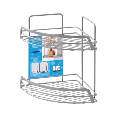 MENSOLA ANGOLARE 2 RIPIANI- Cromo-Satinato- FERID- pezzi 1