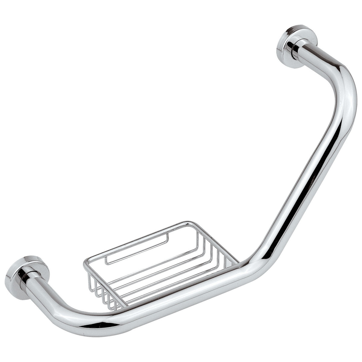 MANIGLIONE VASCA IN OTTONE CON PORTASAPONE L. 430 MM- Cromo- RERU- pezzi 1