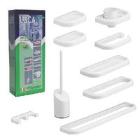 KIT ACCESSORI BAGNO SERIE LUCA MOD.NEW 9 PZ- Bianco- METAF- pezzi 1