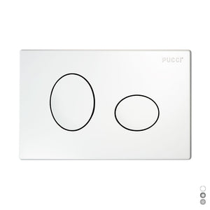 PLACCA PER CASSETTA INCASSO PUCCI ECO 2 PULSANTI ELLISSE MOD.2014- Bianca- PUCCI- pezzi 1