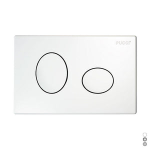 PLACCA PER CASSETTA INCASSO PUCCI ECO 2 PULSANTI ELLISSE MOD.2014- Cromo- PUCCI- pezzi 1