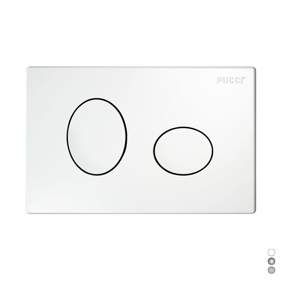 PLACCA PER CASSETTA INCASSO PUCCI ECO 2 PULSANTI ELLISSE MOD.2014- Cromo- PUCCI- pezzi 1