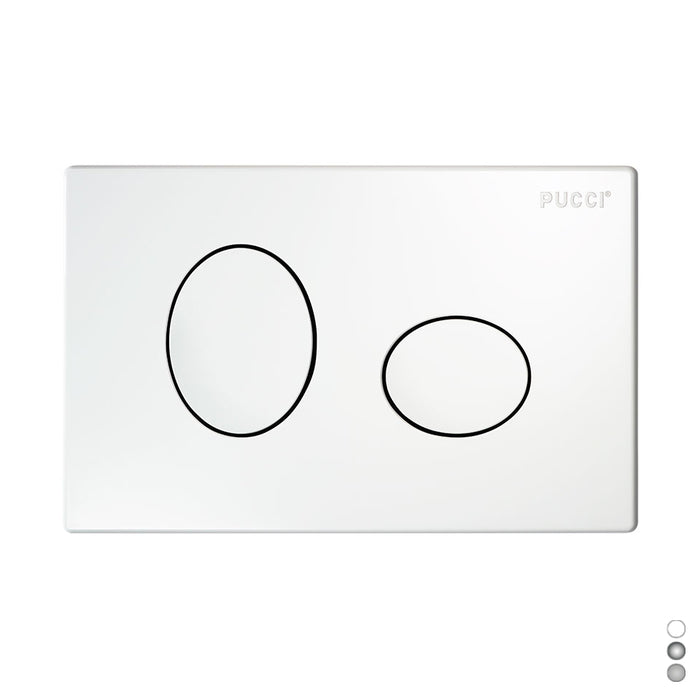 PLACCA PER CASSETTA INCASSO PUCCI ECO 2 PULSANTI ELLISSE MOD.2014- Cromo-Satinata- PUCCI- pezzi 1