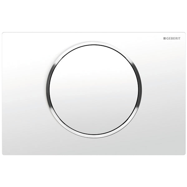 PLACCA DI COMANDO SIGMA 10 CON TASTO STOP- Bianca - bordi tasti cromo- GEBER- pezzi 1