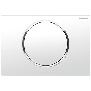 PLACCA DI COMANDO SIGMA 10 CON TASTO STOP- Bianca - bordi tasti cromo- GEBER- pezzi 1