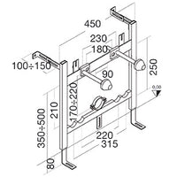 TELAIO STAFFA BIDET SOSPESO PER PARETI IN MURATURA- PUCCI- pezzi 1