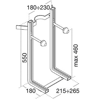 TELAIO STAFFA VASO BIDET SOSPESI PER PARETI IN MURATURA- PUCCI- pezzi 1