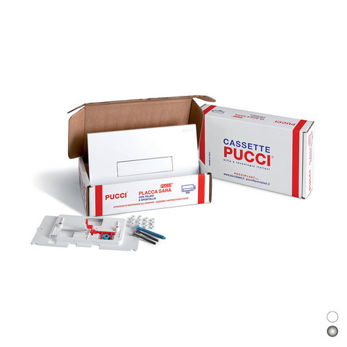 KIT PLACCA SARA SP. 12 MM PER CASSETTE PUCCI DAL 1992 AL 2010- Cromo- PUCCI- pezzi 1