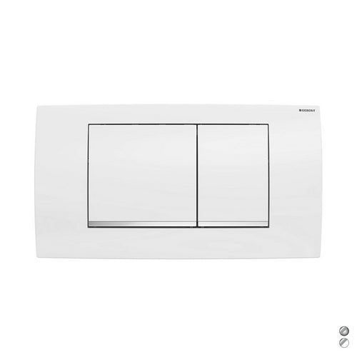 PLACCA DI COPERTURA 2 TASTI PER CASSETTA 110700 NEW- Placca: Bianca /prof:Cromo sa- GEBER- pezzi 1