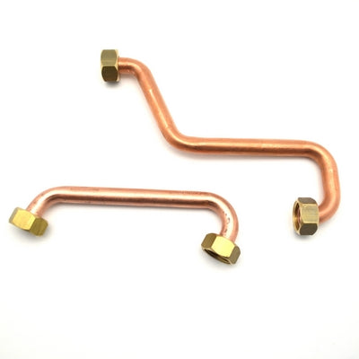 2 PZ TUBI RAME CON CALOTTE PER GALLEGGIANTE- DEBOR- pezzi 1