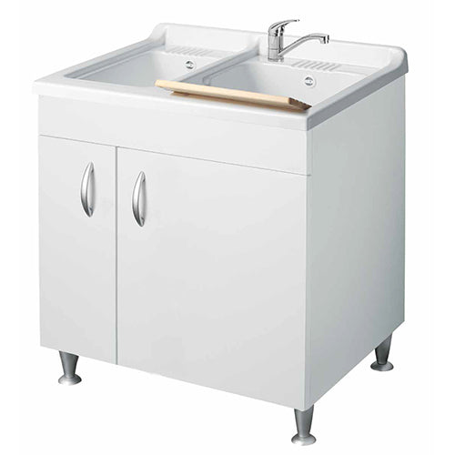 LAVATOIO CON MOBILE IN NOBILITATO E 2 VASCHE- L cm. 75 x P cm. 60- DH- pezzi 1