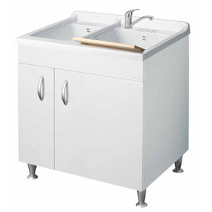 LAVATOIO CON MOBILE IN NOBILITATO E 2 VASCHE- L cm. 75 x P cm. 60- DH- pezzi 1