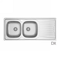 LAVELLO INCASSO IN ACCIAIO INOX MOD. LS01 116x50 CM- cm. 116 gocciolatoio sx- DH- pezzi 1