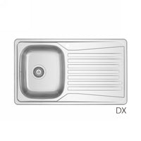 LAVELLO INCASSO IN ACCIAIO INOX MOD. LS02 CM 86x50- cm. 86 gocciolatoio dx- DH- pezzi 1