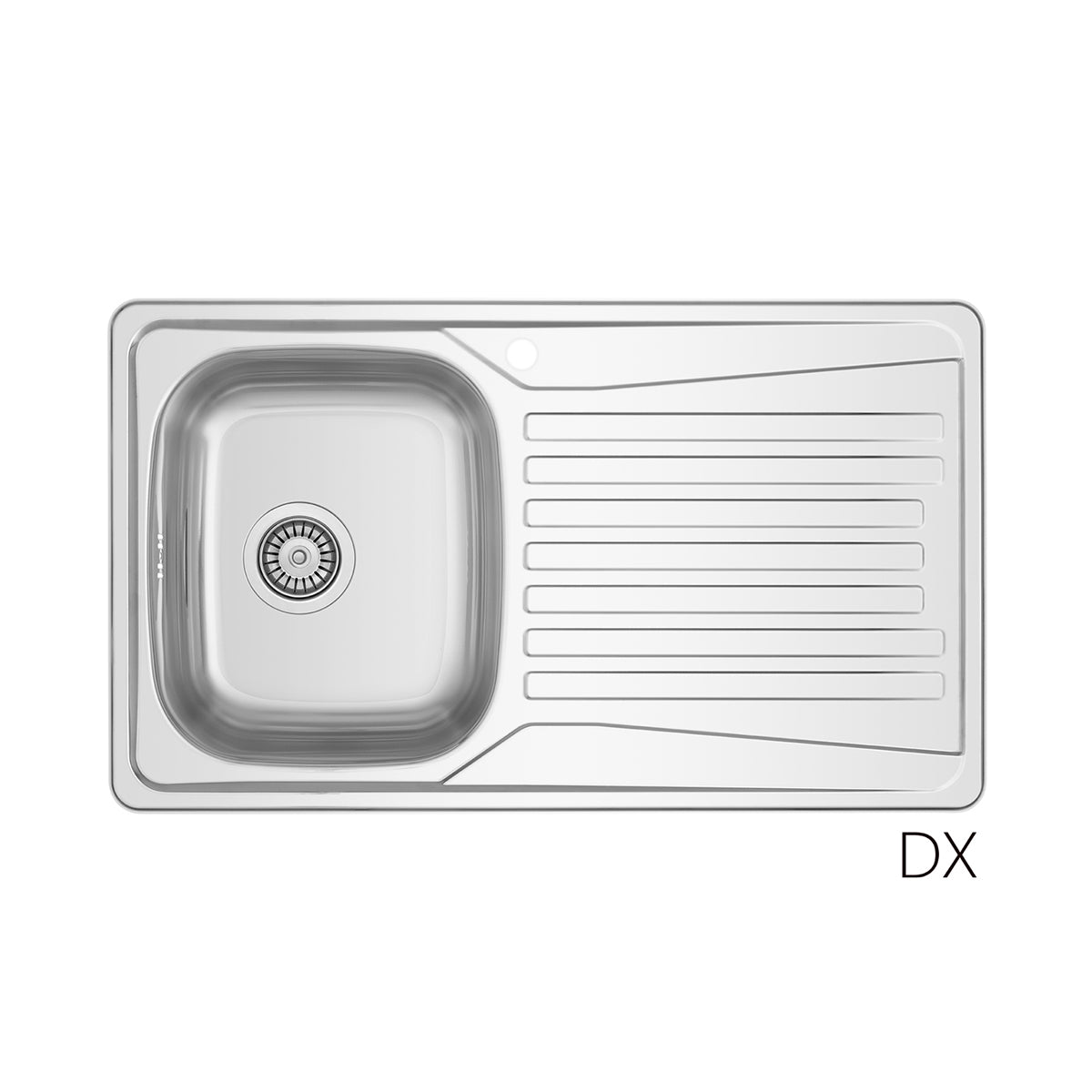 LAVELLO INCASSO IN ACCIAIO INOX MOD. LS02 CM 86x50- cm. 86 gocciolatoio dx- DH- pezzi 1