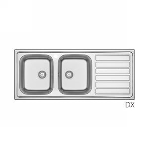 LAVELLO INCASSO IN ACCIAIO INOX MOD. LS03 CM 120X50- cm. 120 gocciolatoio sx- DH- pezzi 1